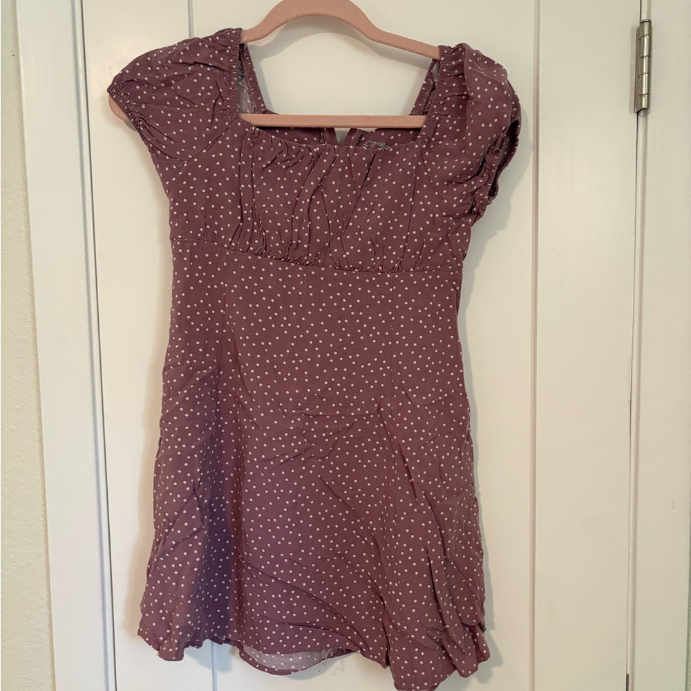 Art Class Mauve Polka Dot Dress